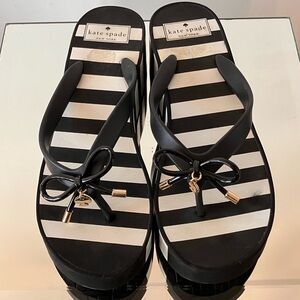 VTG Like New Kate Spade Stripe Foam Platform Sandals Shoes Wedge. Like New. 8